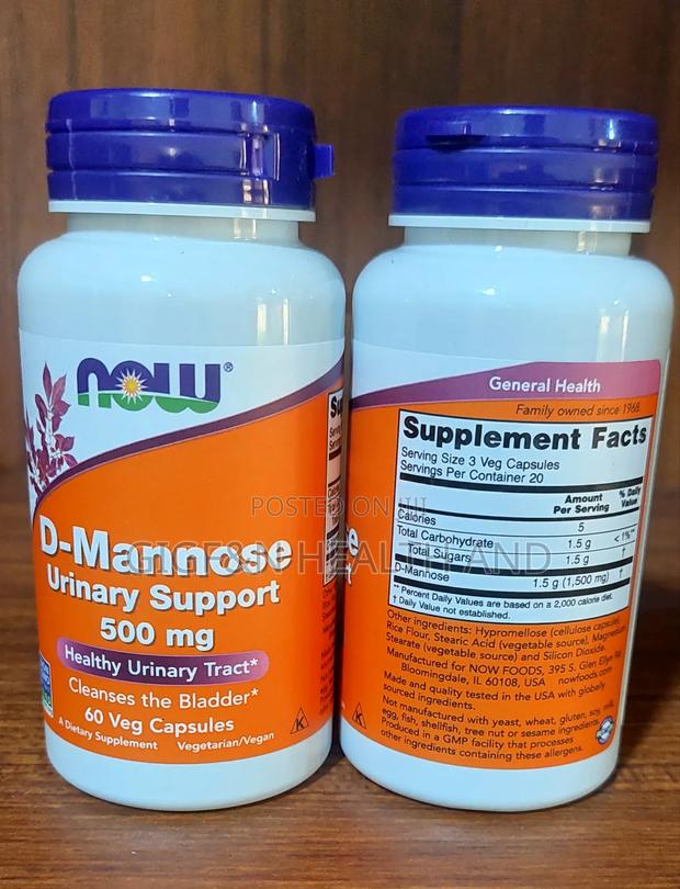 Now Foods, D-Mannose 500mg, 60 Caps (Urinary Tract Care) photo 2
