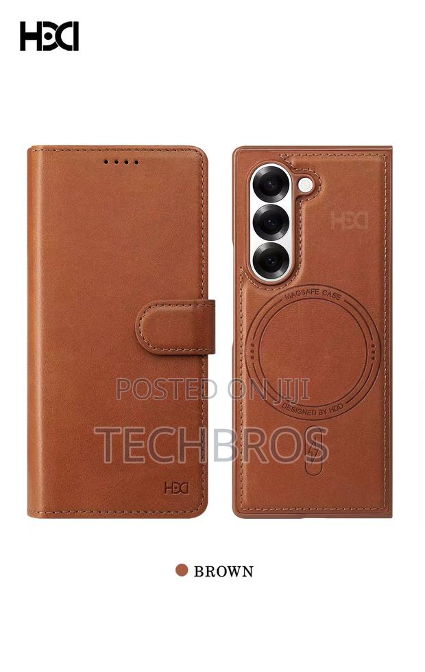 Galaxy Fold 7 Leather Case With Protector And Wireless Charging photo 3