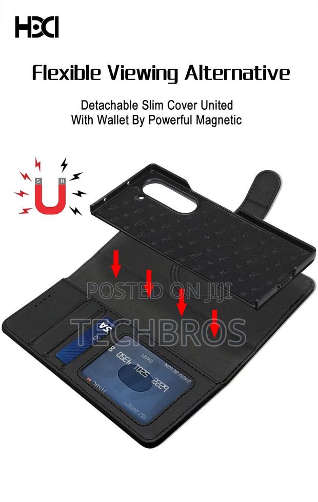 Galaxy Fold 6 Leather Case With Protector And Wireless Charging photo 4