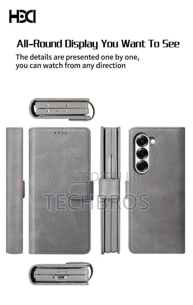 Galaxy Fold 6 Leather Case With Protector And Wireless Charging photo 5