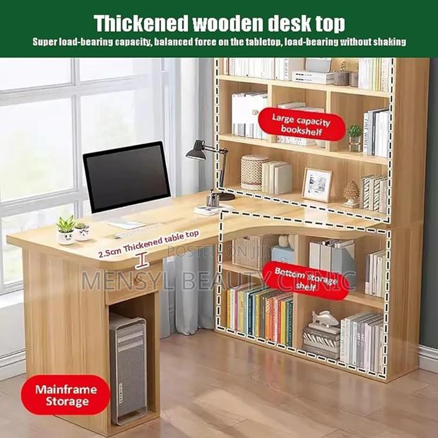 Computer Desk With Drawers L-Shaped Desk With Hutch photo 3