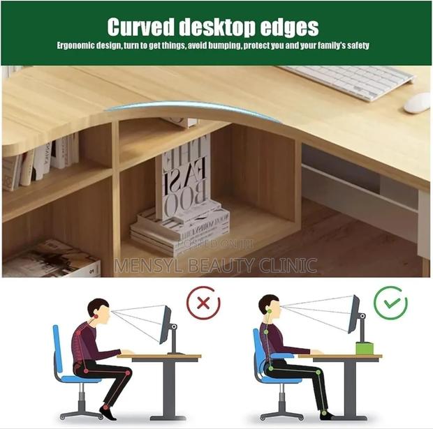 Computer Desk With Drawers L-Shaped Desk With Hutch photo 4