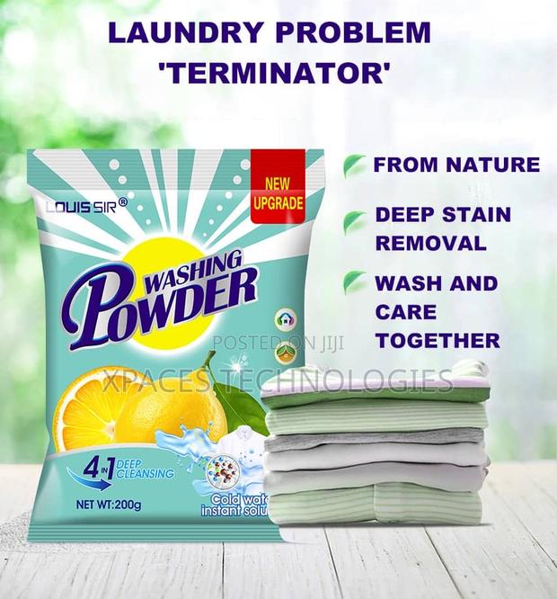 4 in 1 High Foaming Perfume Detergent Washing Powder, 200g 50packs photo 2