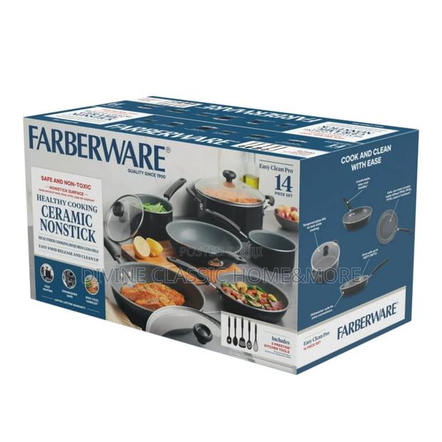 Farberware 14 PCS Ceramic Nonstick Cookware Set With Cooking Tools photo 3