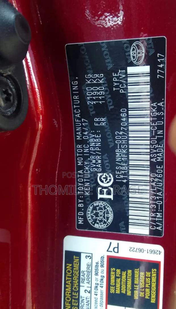 Toyota Camry XLE 4dr Sedan (2.5L 4cyl 6A) 2017 Red photo 6