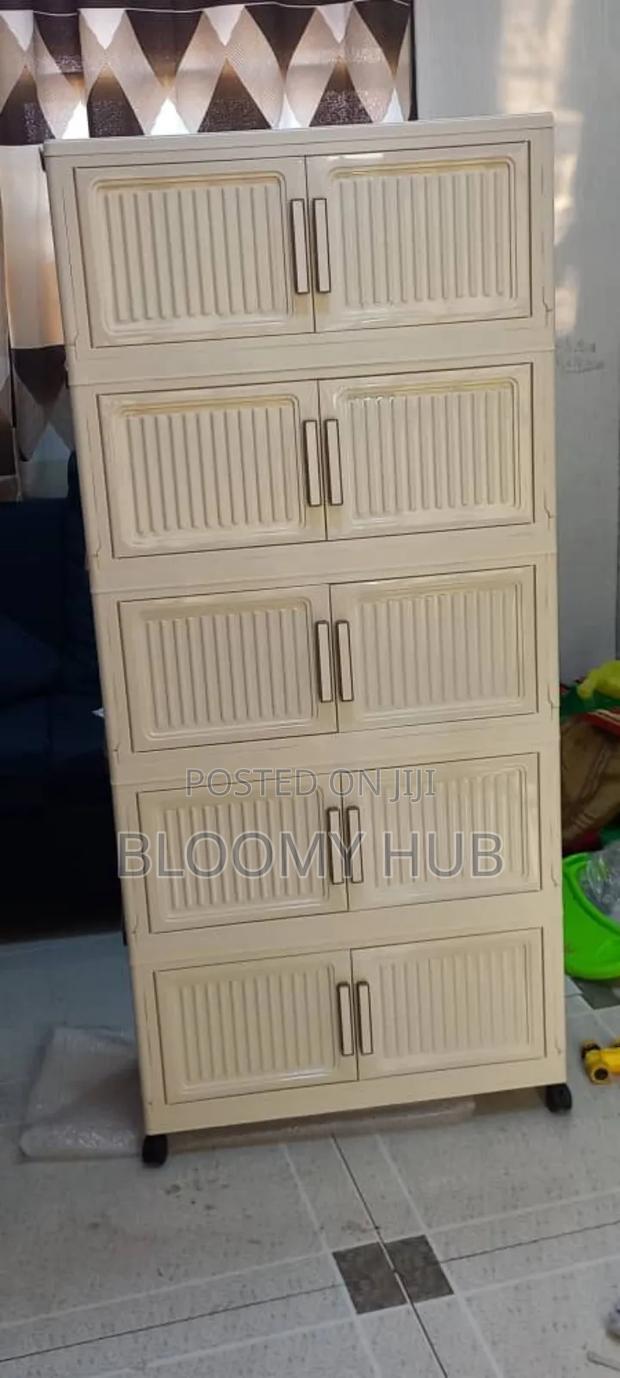 Foldable Wardrobe / Storage Cabinet Plastic (5 Layers — Free Delivery · Photo 4