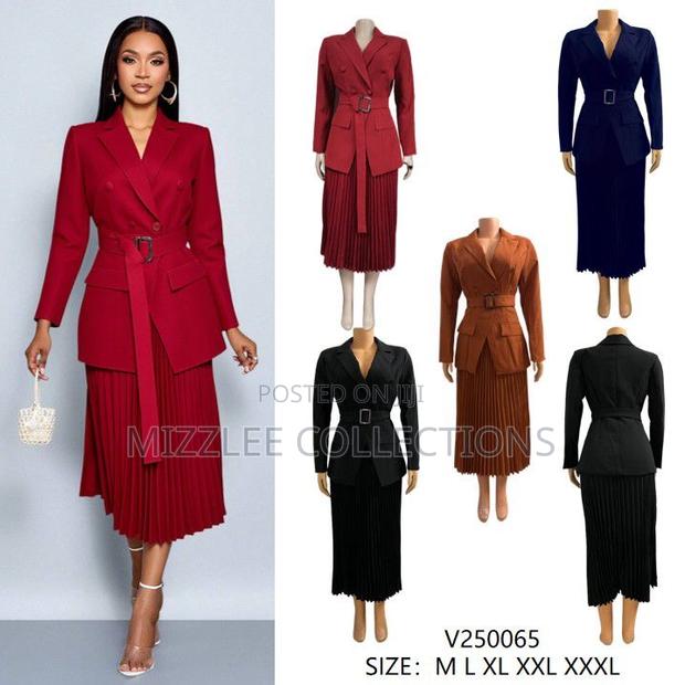 Ladies Formal Black Skirt Suit Available in M-3xl