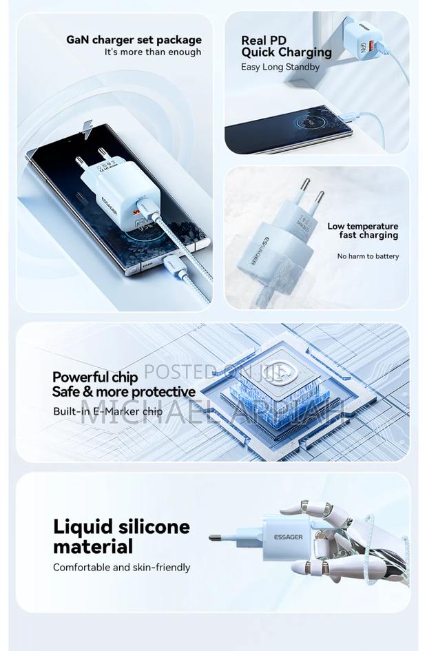 Essager 20w Gan Charger And Cable photo 3