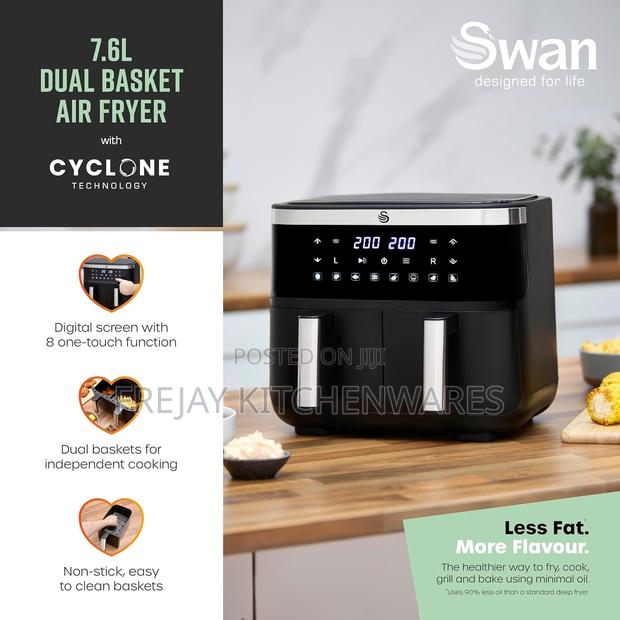 Swan 7.6l Dual Basket Airfryer