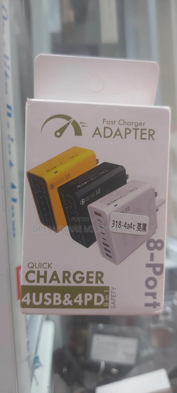 8 Ports Usb Charger Qc 5.0 65w Fast Charger Power Adapter