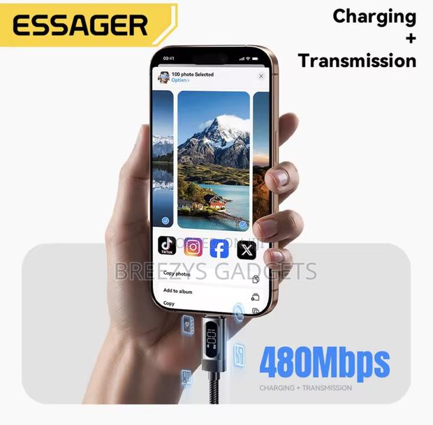 Essager Digital Dispaly Usb C Cable for iPhone and Android photo 3
