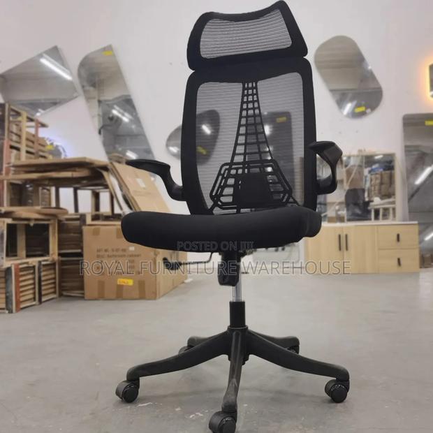 Black Swivel Office Chair With Flip Up Arms · Photo 4
