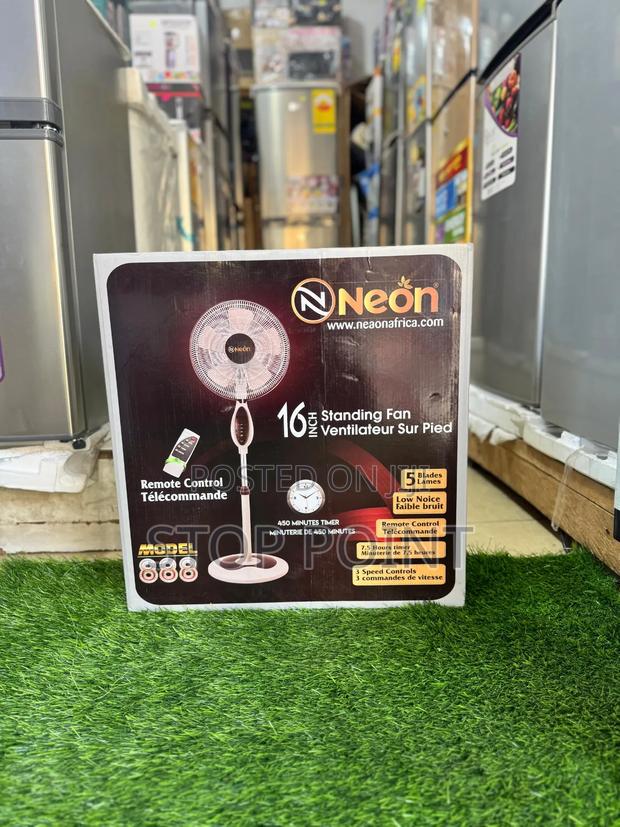 16 Inch Neon Remote Standing Fan photo 2