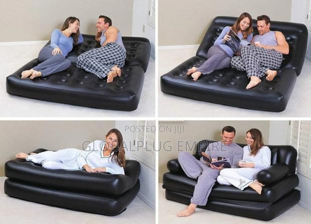 5in1 Inflatable Double Air Sofa Chair Couch Lounger Bed Mattress.