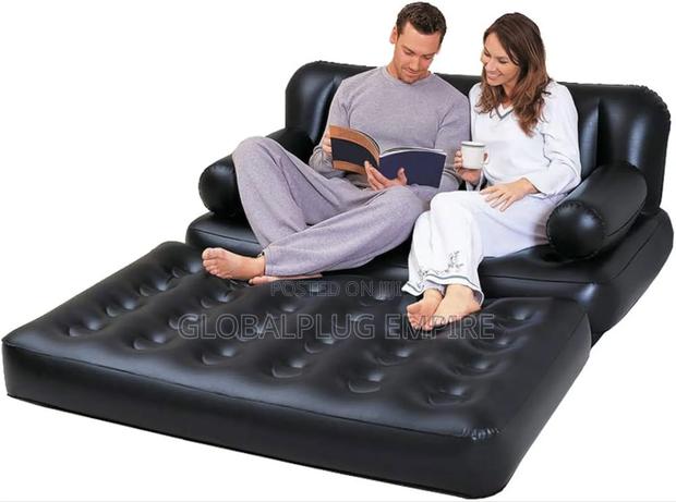 5in1 Inflatable Double Air Sofa Chair Couch Lounger Bed Mattress. photo 2