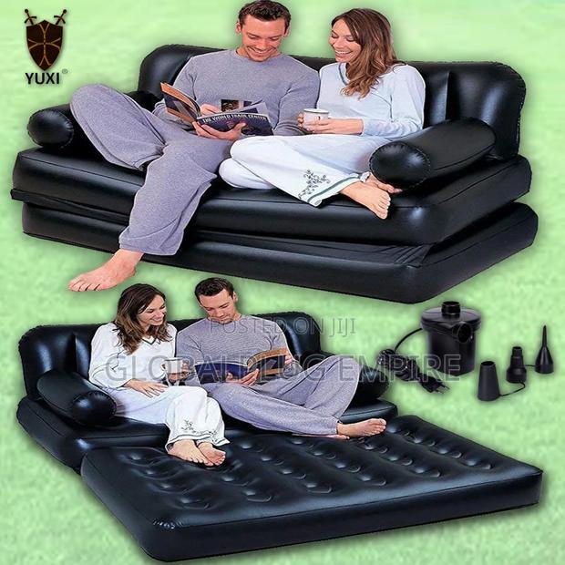 5in1 Inflatable Double Air Sofa Chair Couch Lounger Bed Mattress. photo 3