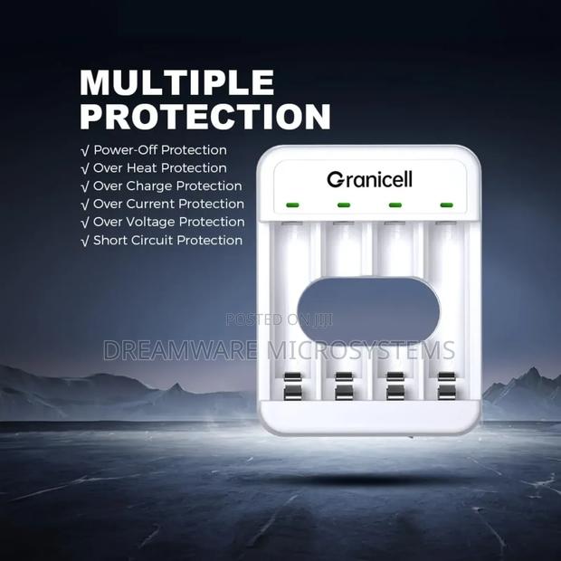 Granicell Aa Aaa Rechargeable Batteries With 4 Bay Battery Charger photo 2