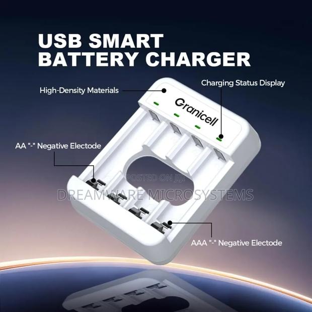 Granicell Aa Aaa Rechargeable Batteries With 4 Bay Battery Charger photo 4