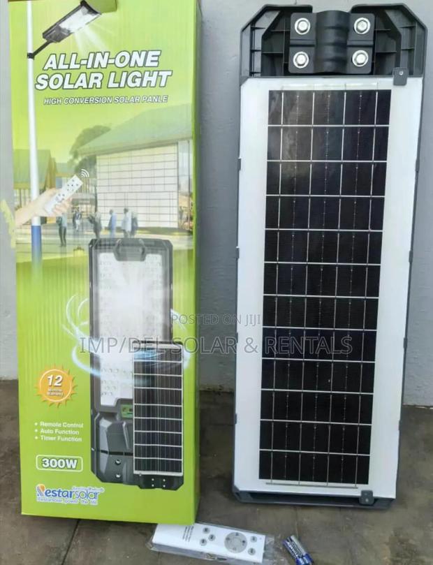 300w Solar Street Light With Panel, Remote Control, Timer Functions photo 2
