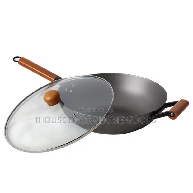 33cm Cast Iron Wok Pan photo 5
