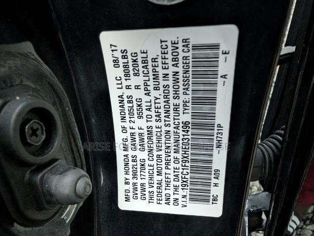 Honda Civic Touring 4dr Sedan (1.5L 4cyl) 2017 Black photo 17