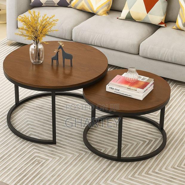 Modern Luxe Coffee Table Set – Round Industrial Side Tables (2-Piece) · Photo 4