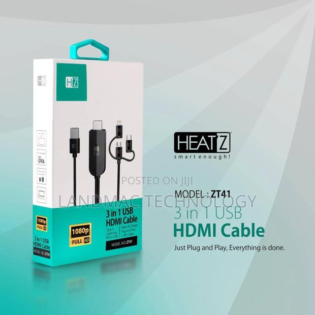 3 in 1 Usb to Hdmi Cable Converter Model Zt57 Heatz photo 2