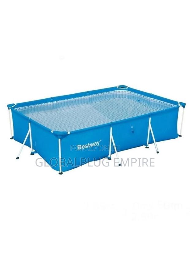 2300l Steel Pro Framed Pool Rectangular Blue Above Ground Pool. photo 2
