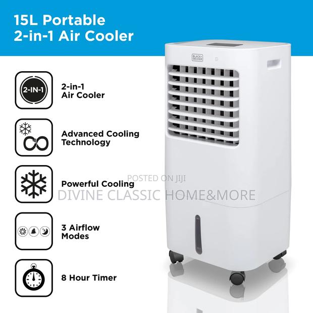 Black+Decker, 15l Portable 2-in-1 Air Cooler, 3remote Control, 65w photo 4