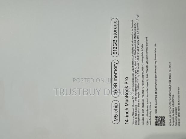 New Laptop Apple Macbook Pro 2025 M5 14-Inch 16GB SSD 512GB photo 2