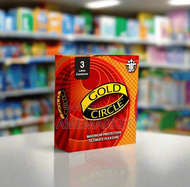 Gold Circle Condom 3's - Strawberry photo 2