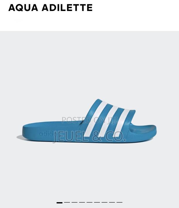 Original Adidas Adilette Aqua Blue and White photo 2