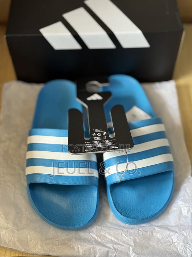 Original Adidas Adilette Aqua Blue and White photo 4