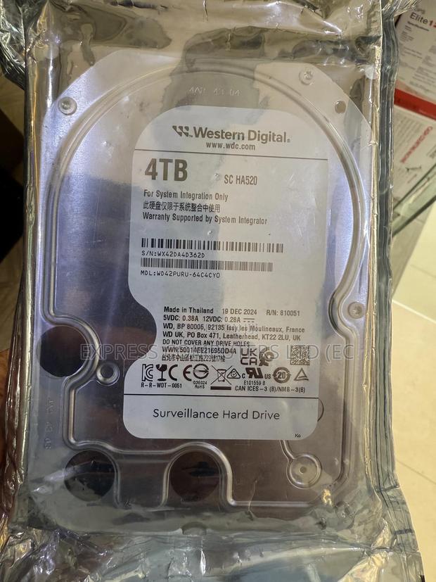 Western Digital 4tb Surveillance 4tb Hard Drive Brand New Sealed photo 3