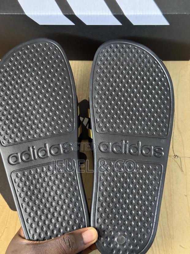 Original Adidas Adilette Aqua Slides Black and Gold photo 4