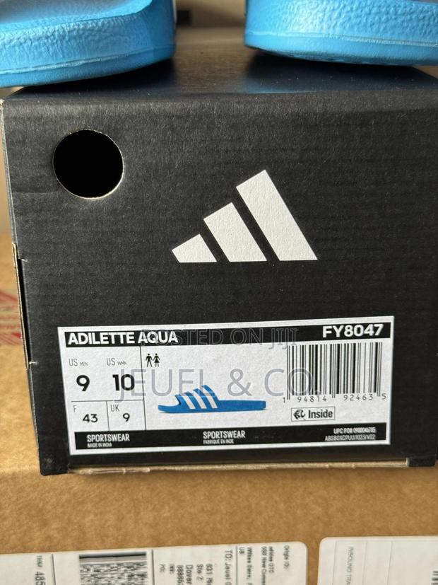 Original Adidas Adilette Aqua Blue and White photo 7