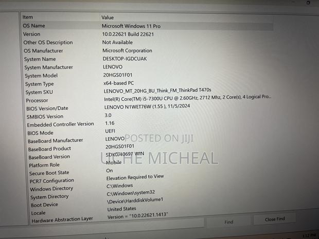 Laptop Lenovo ThinkPad T470s 8GB Intel Core I5 SSD 256GB photo 2