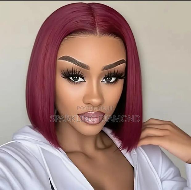 12-Inch Burgundy Bob Wig – Heat-Resistant Synthetic | Wine Red