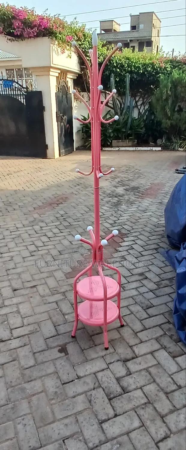 Metal Freestanding Coat Rack With Two-Tiered Shelving · Photo 4