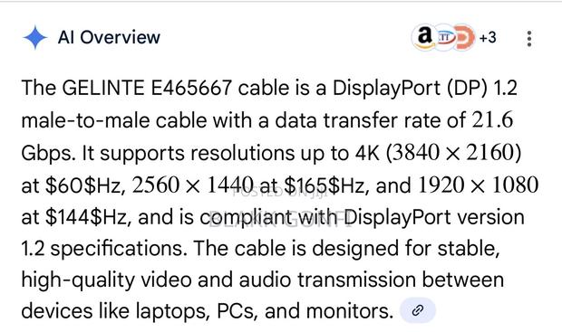 Gelinte 4k/2k@165hz Display Port High Speed Cable · Photo 4