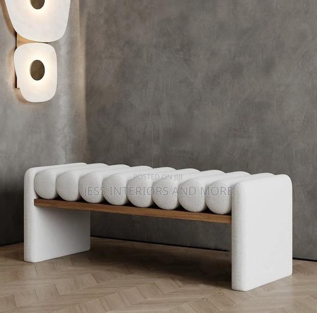 Accent Bench for Bedroom, Entryway(Boucle) · Photo 3
