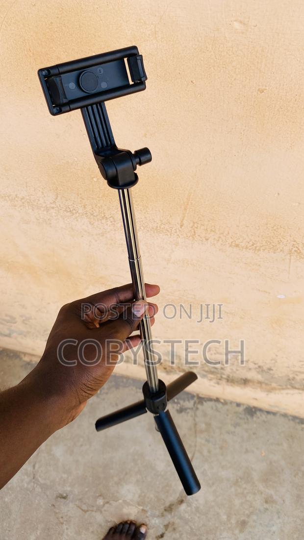 3-in-1 Bluetooth Selfie Stick Tripod With Remote - Black/Blue photo 2