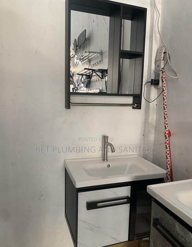 Black and White Cabinet Basin With Mirror_wash Hand Cabinet Basin · Photo 2