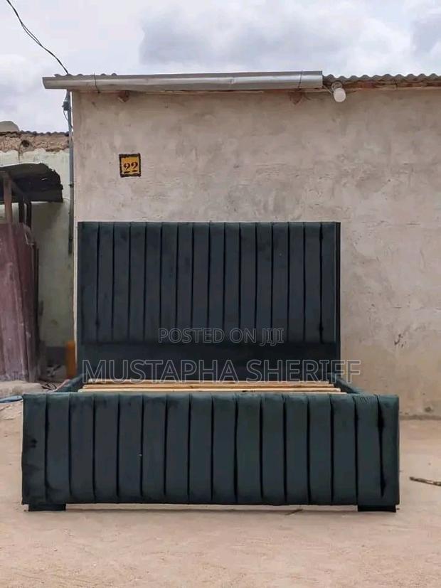 Emerald King Bed Frame | Tall Headboard | Dark-Green Velvet Bed Frame