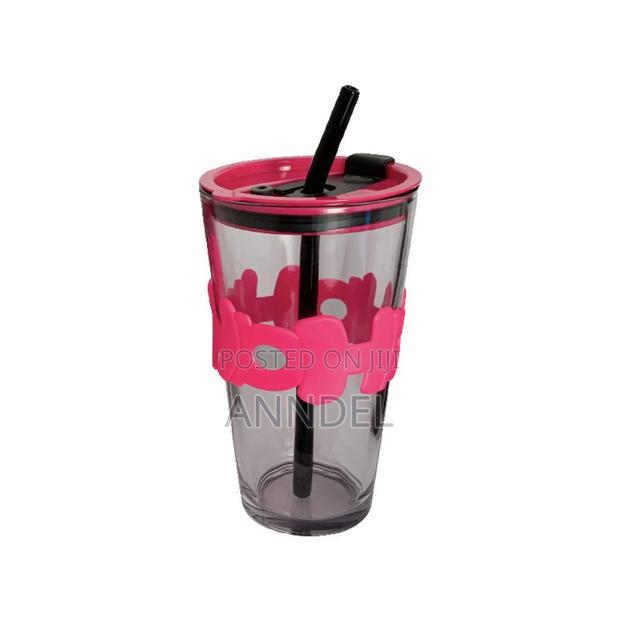 450ml Glass Cup With Straw photo 2