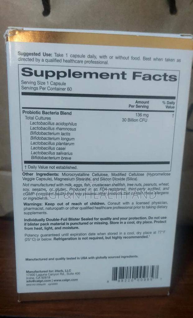 Lactobif, 30 Billion Probiotic Cfu, 60caps. High Potency Gut Care. photo 2