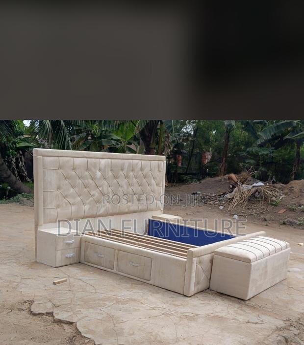 New Made Queen Size Bed Frame With Side Drawers
