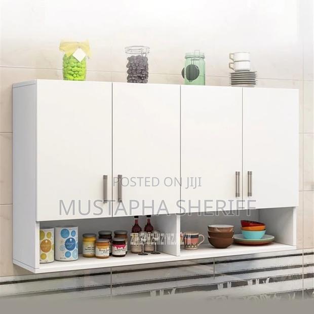 Premium White Wall Kitchen Cabinet With Open Shelf – 4 Doors