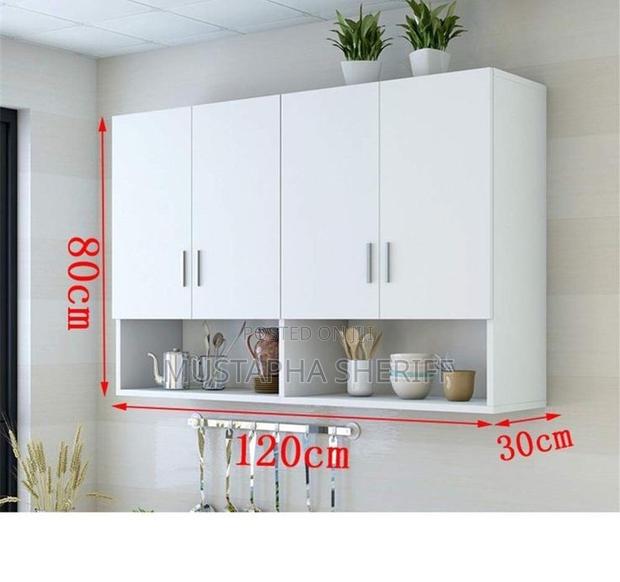 Premium White Wall Kitchen Cabinet With Open Shelf – 4 Doors photo 2