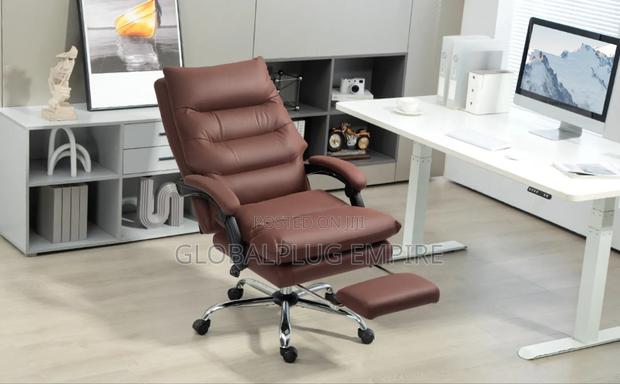 Genuine Leather Modern Executive Chair High-Back Support photo 2